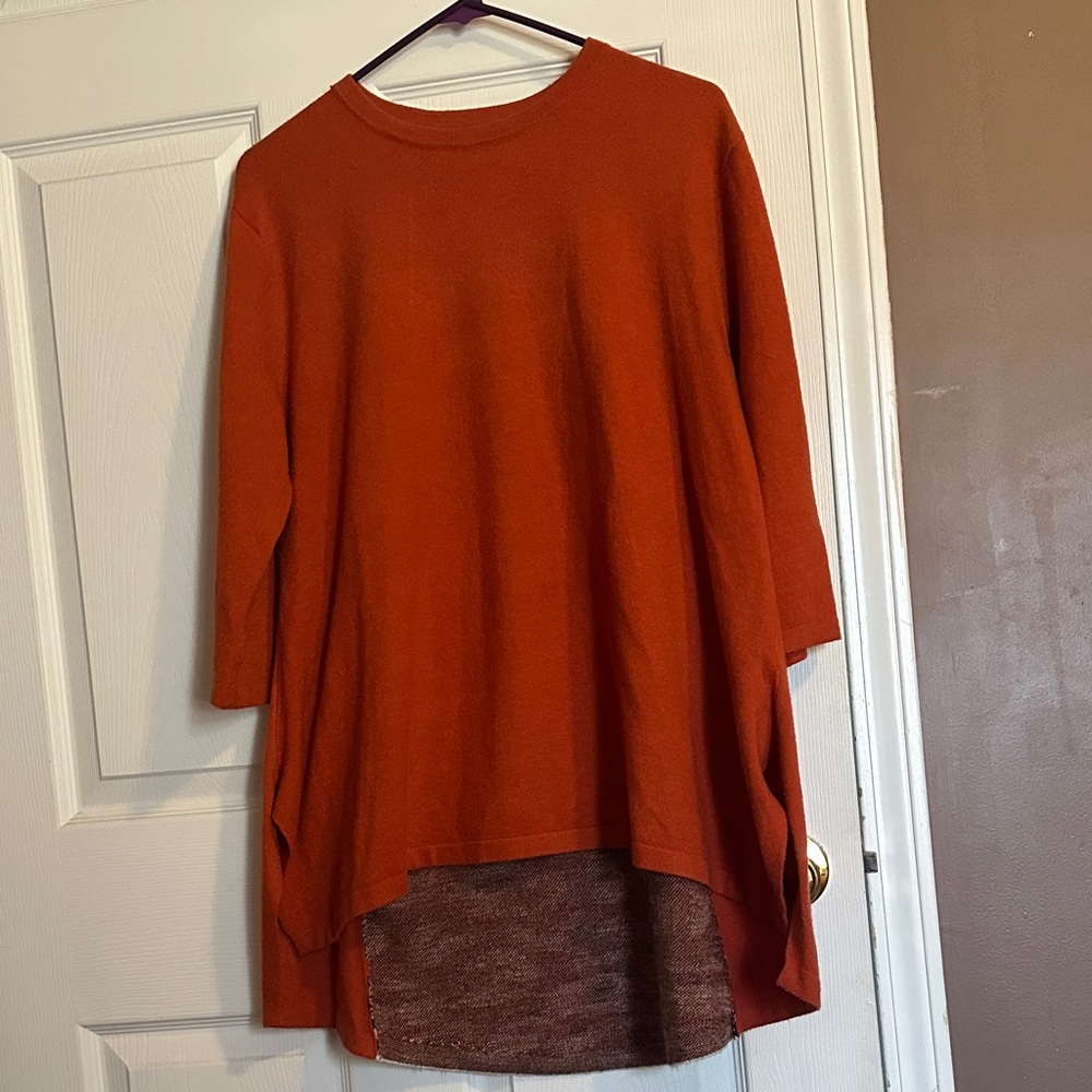 Rust Orange High-Low Sweater